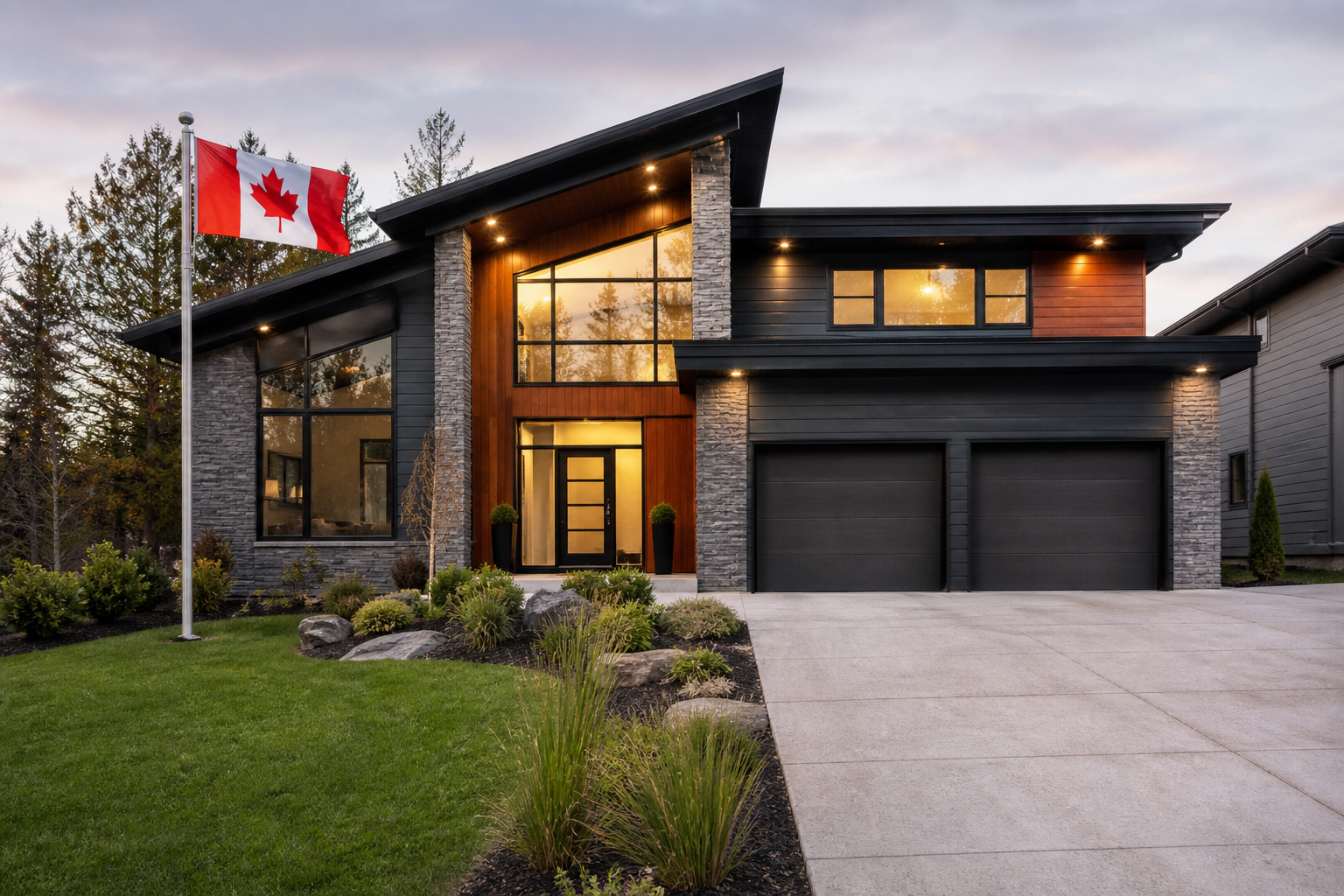 Completed custom home in Edmonton